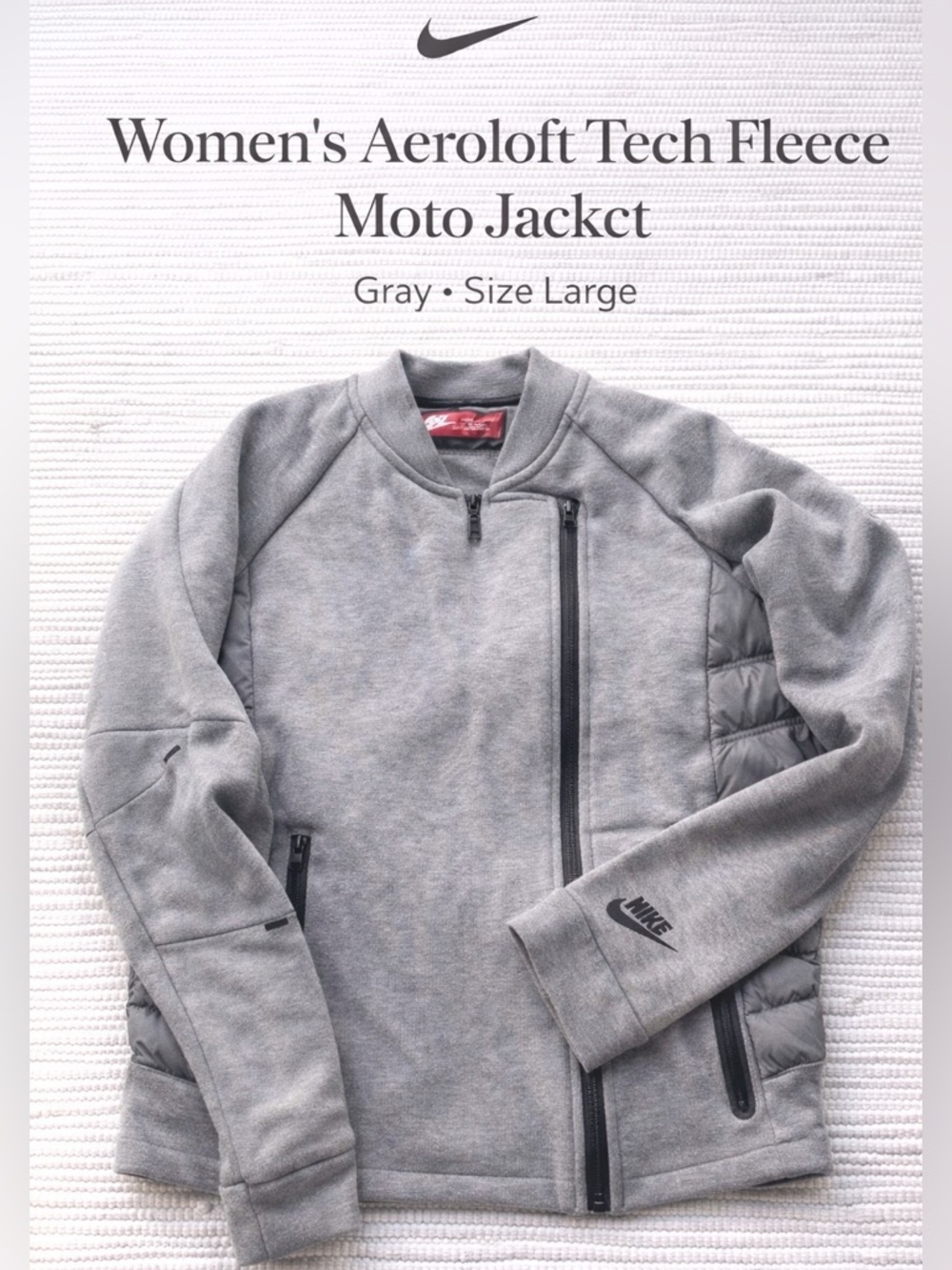 Nike Women's Aeroloft Tech Fleece Moto Gray Large